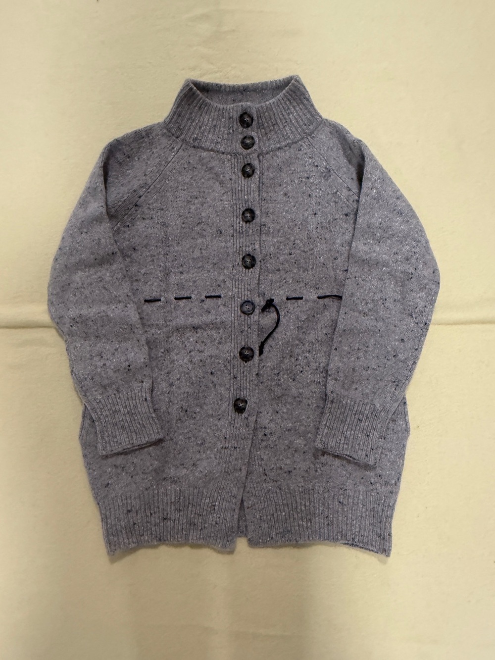 Vintage Max Mara Wool Cashmere Cardigan Jacket Size M Beige Leather Cinch Waist